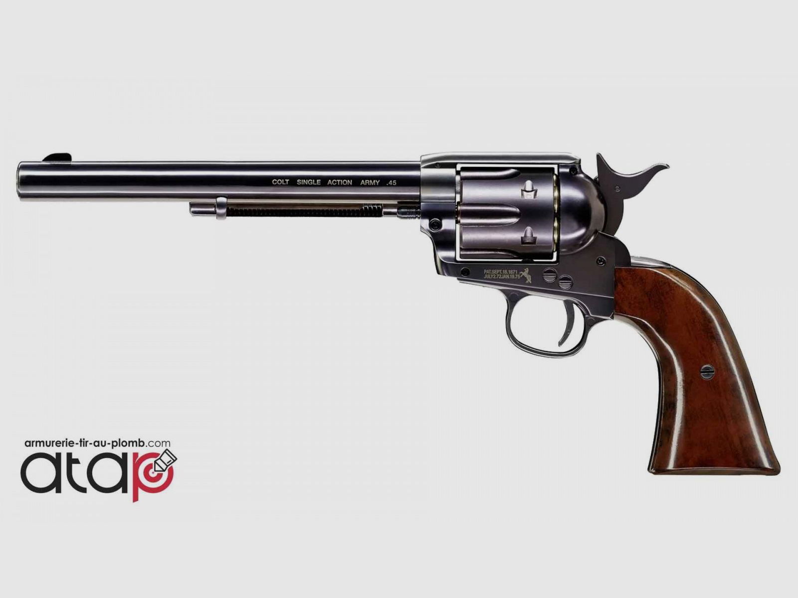 Colt SAA 45 Revolver À Bille Acier Canon 7,5" Couleur Bleu Jaspé, image 2 sur 3