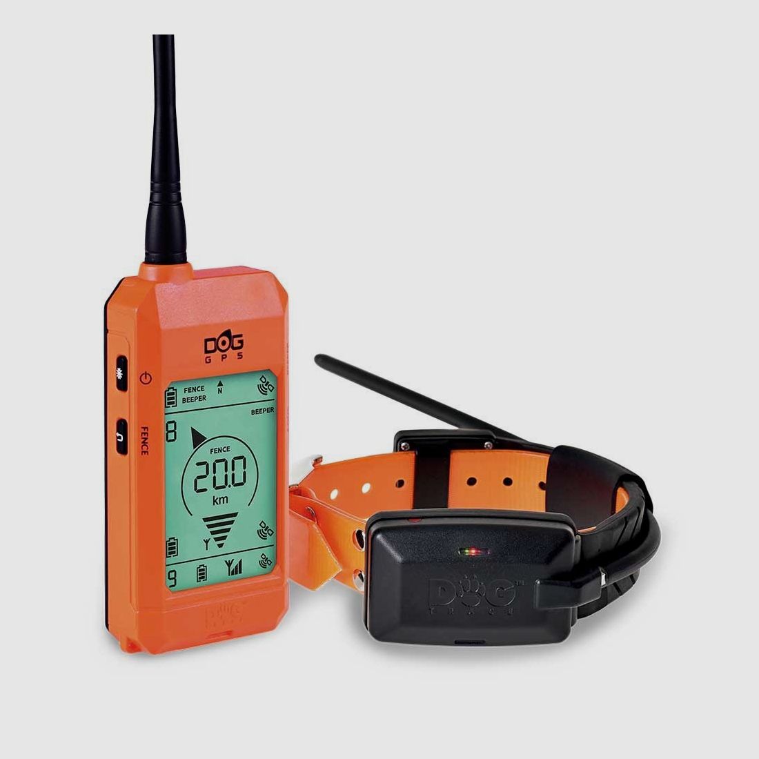 DOGTRACE GPS X20 – ORANGE (FERNBEDIENUNG + HUNDHALSBAND + LADEGERÄT)