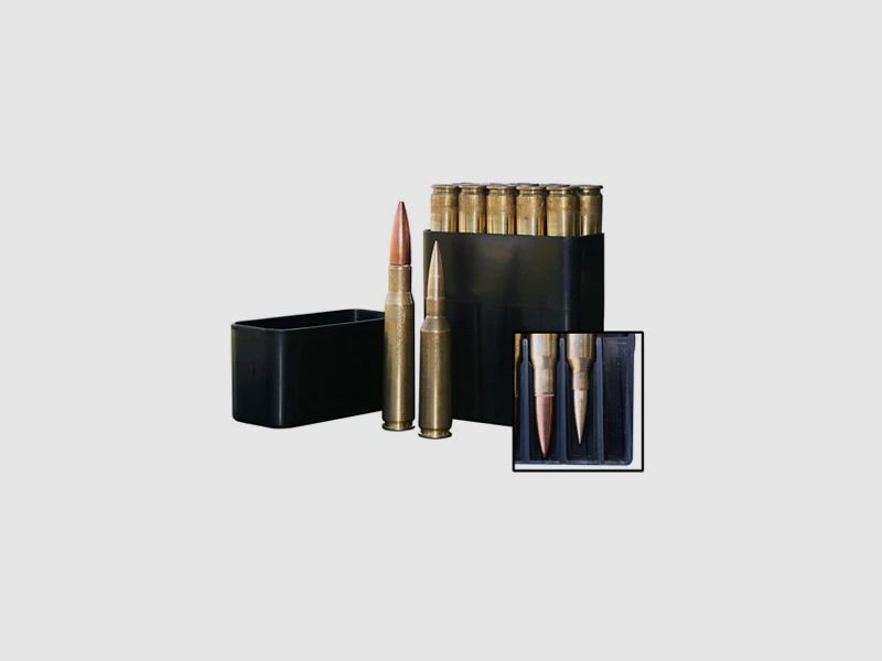 MTM Patronenbox BMG10-40 schwarz mit Stülpdeckel f. 10 Patronen .50 BMG/.416 Barrett