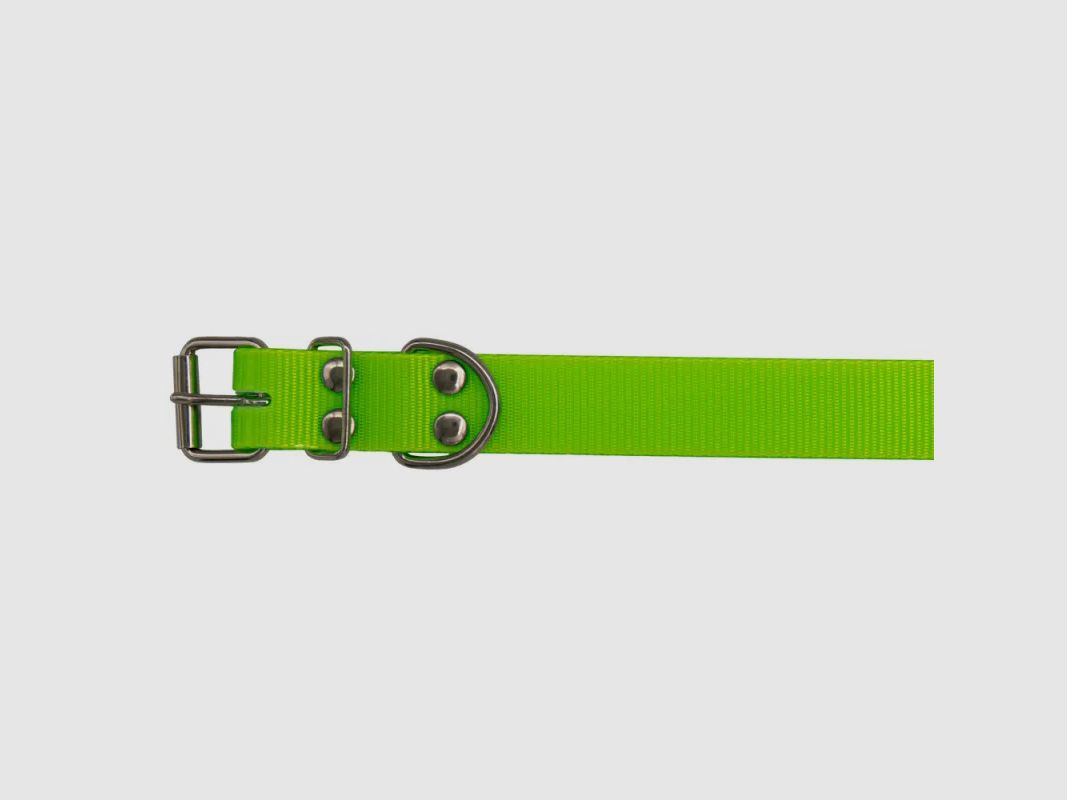 Adjustable fluorescent PVC dog collar, width 25 mm, image 1 of 5