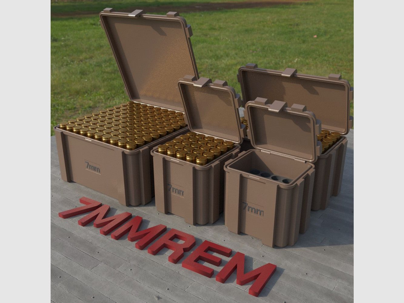 Filamelt Munitionsbox / Ammo Box 7mm Rem Mag – Patronenbox ‘Klappdeckel’ – 20 / 25 / 50 / 100 Runden