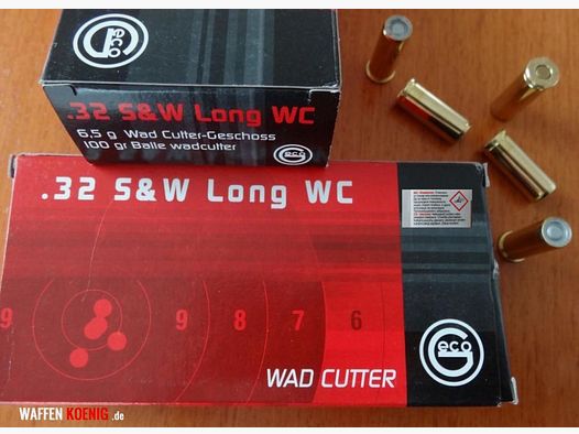GECO 100 GECO cartuchos .32 S+W long-Wad Cutter