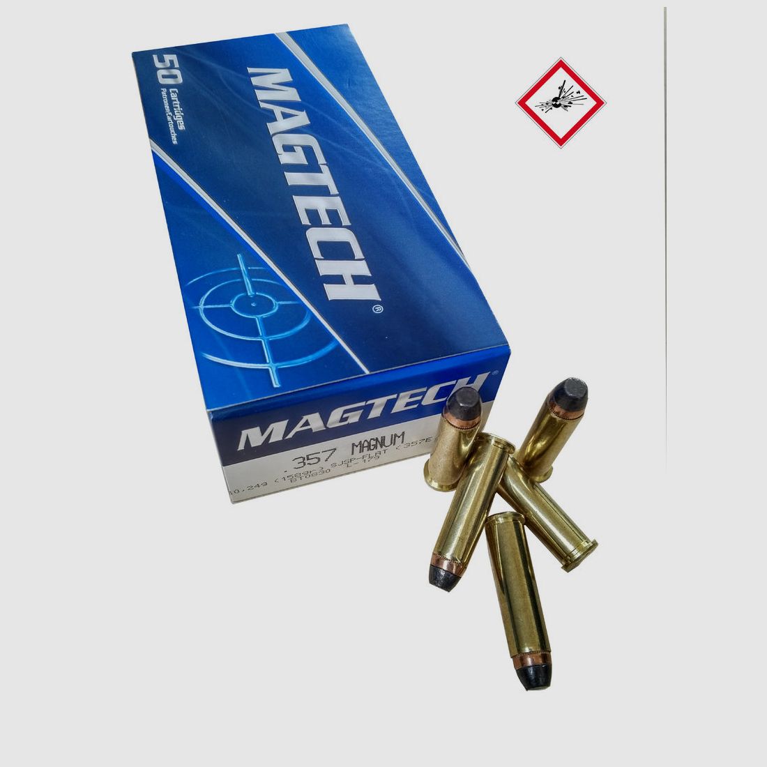 Cartouche de revolver Magtech .357 Mag. SJSP 158grs.