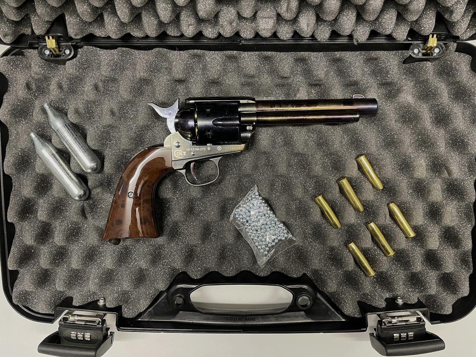 Colt Single Action Army® 45 Co2-Revolver Kaliber 4,5 mm BB (P18) brüniert