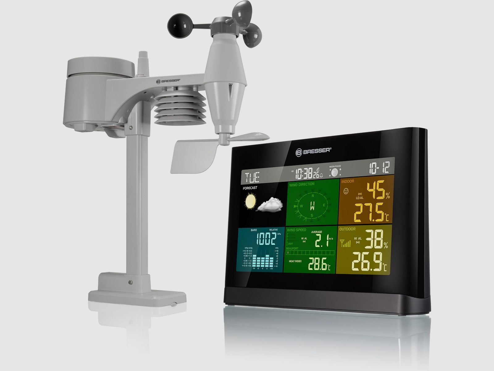 Station Météo Bresser 5-en-1 Comfort avec Écran Couleur Noir