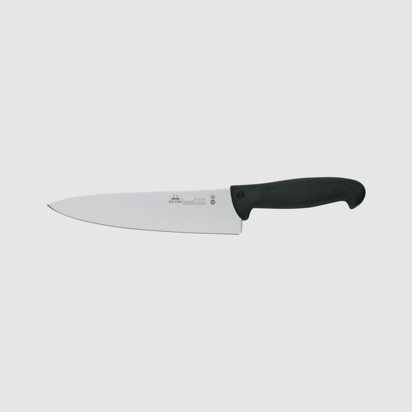 Due Cigni - coltello da cuoco nitrogeno manico nero lama 20 cm