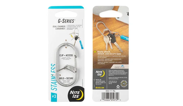 Nite Ize G-Series Dual Chamber mosquetón #3 – Plateado – GS3-11-R6, imagen 2 de 2