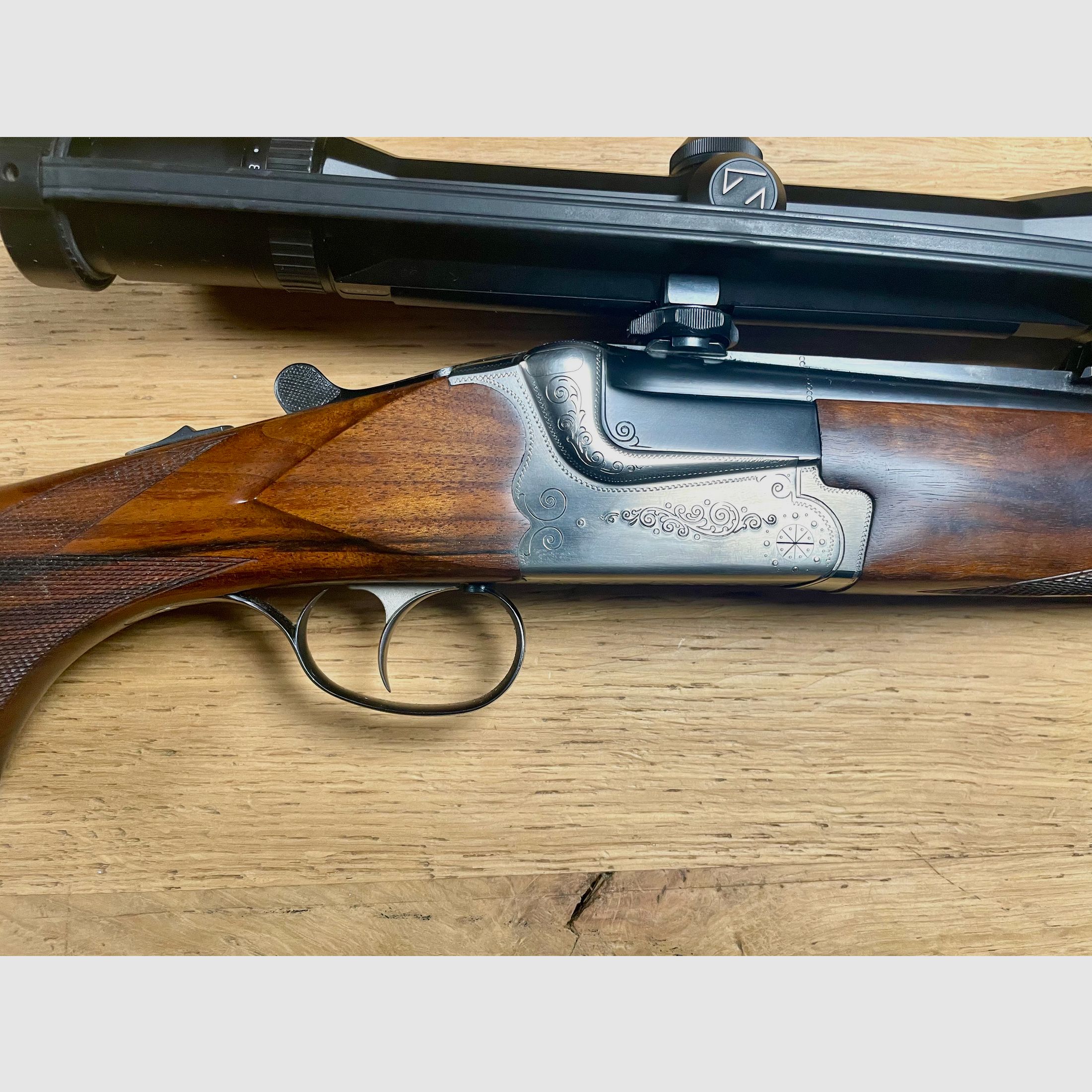 Bockdoppelbüchse Gebr. Merkel Suhl - Calibre : 9,3x74R incluant ZF Zeiss Diavari ZM 2,5-10x48