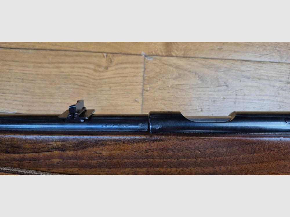 Rara carabina da allenamento Heym 52 – Arma simile al modello "Police 1952" – Cal. .22 LR – Produzione molto limitata da parte di Heym intorno al 1955 – Splendido legno di noce – Cinghia originale – Quasi nuova – TBE++, immagine 26 di 30