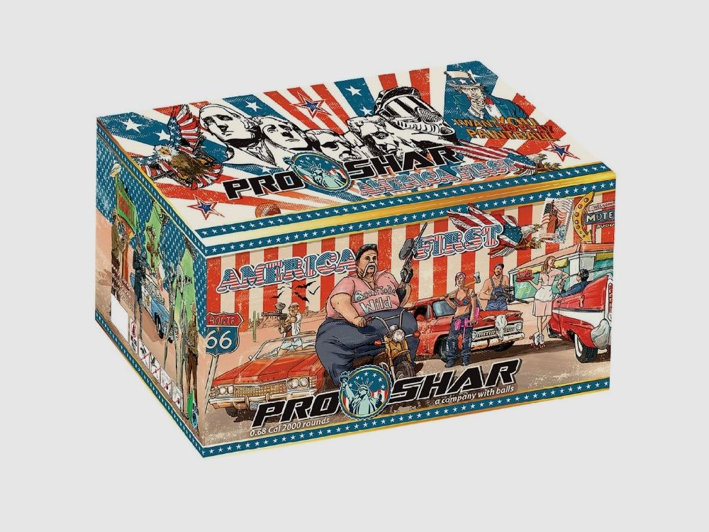 ProShar AMERICA FIRST Premium Szenario Paintballs (2000er Karton)