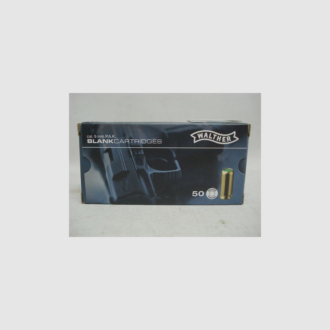 Walther blank cartridge 9mm P.A.K. - brass case (a50)