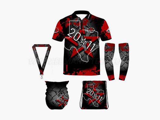 DED Sportswear Set STI 2011 Rotes Thema, Größe: 10XL, Benutzerdefinierter Name: Kein Name