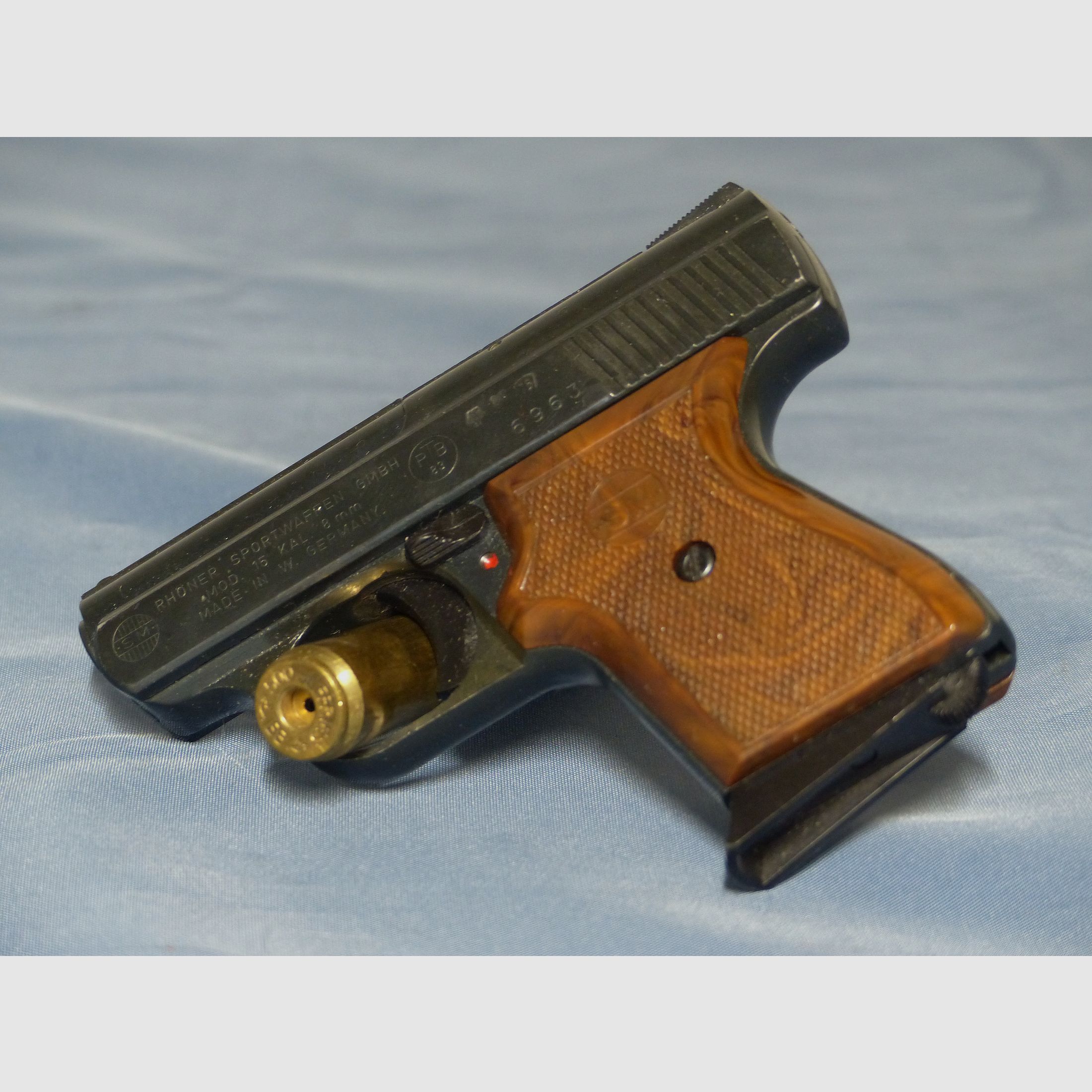 Schreckschuss Gas Pistole Rhöner Sportwaffen GmbH SM 15 Cal. 8 mm Knall PTB 83/2 aus 1977 vintage