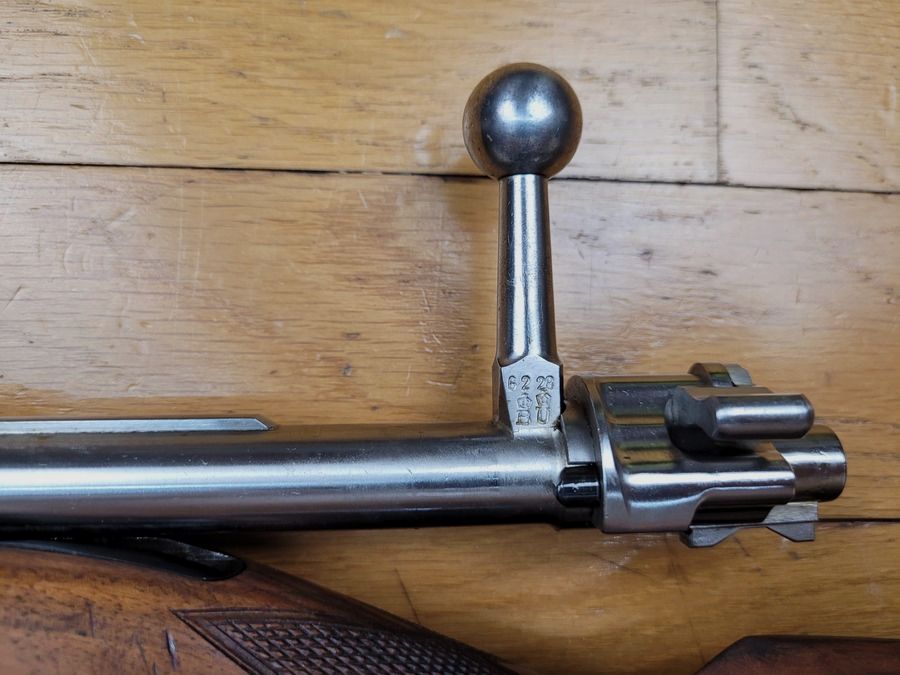 Außergewöhnliche Rival Büchse – Kaliber 10,75 x 68 – Katalog der Manufaktur – hervorragende Verarbeitung Dumoulin – sehr schöner Schaft mit Riffelung – Stetcher-Abzug – Mechanik ebenso hervorragend wie schnell – prächtiger Lauf – sehr schöne Brünierung – perfekter Zustand, Bild 28 von 35
