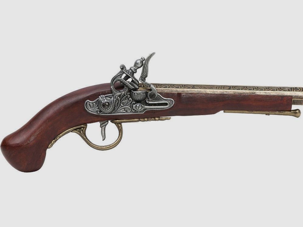 Pistolet de décoration pour collectionneurs en bois et en métal coulé