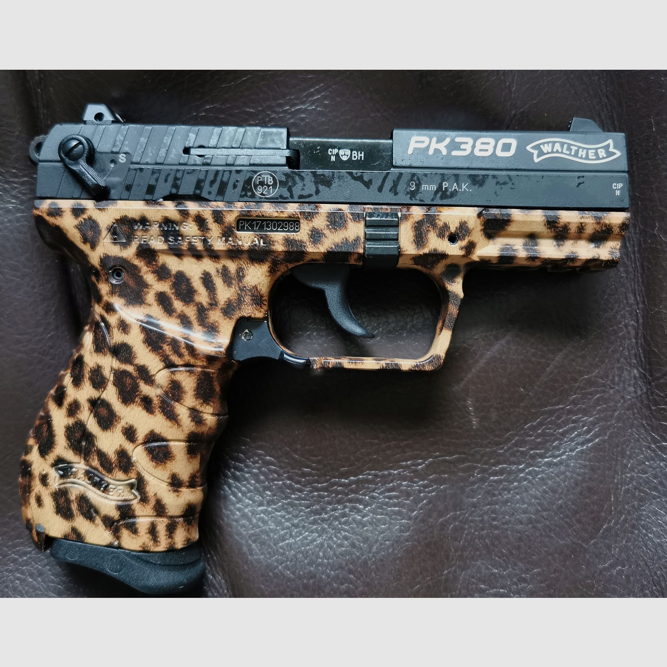 Walther PK 380 Schreckschusspistole  Cheetah Stahlschlitten  PtB  921 meine Letzte !