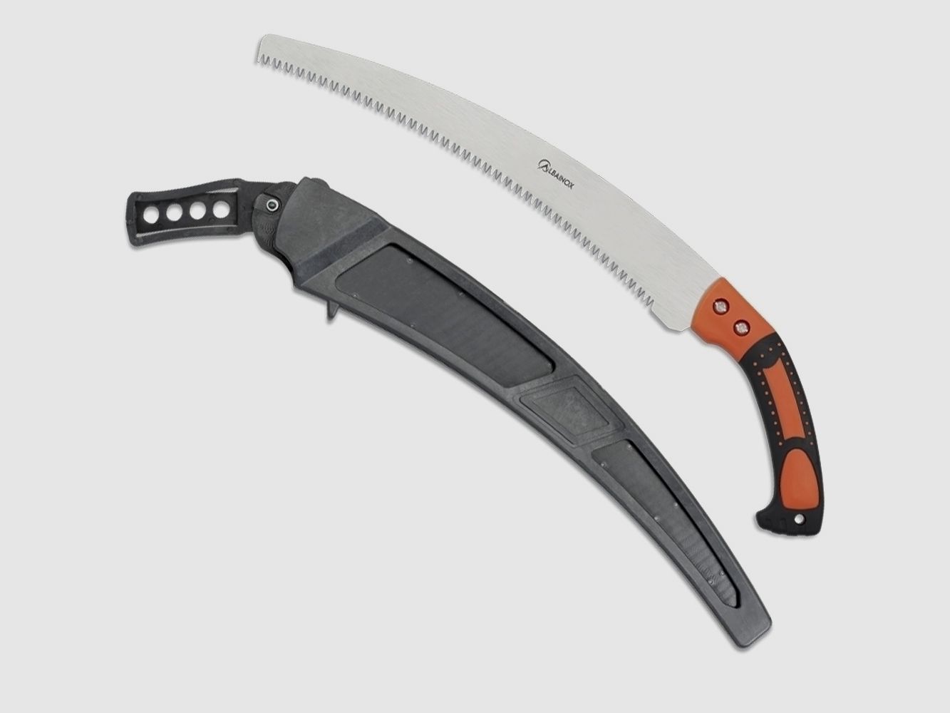 Säge orange 34cm Klinge Baumsäge Handsäge mit Etui