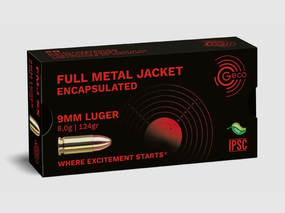 Geco Encapsulated SX Tombak FMJ - 124grs - 50Stk