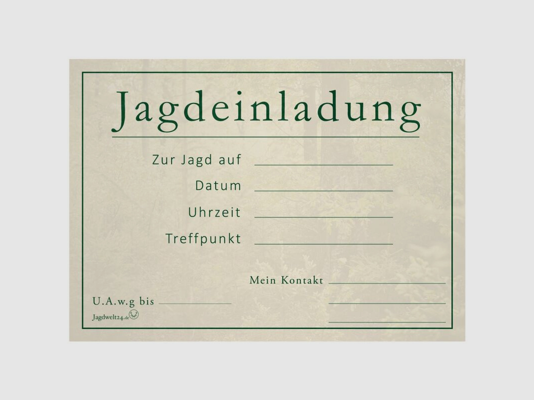 Jagdeinladung Hochsitz 10 Stk