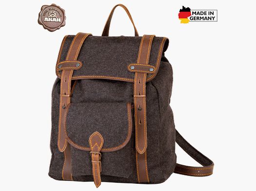 AKAH Wanderrucksack LODEN mit Büffel-Leder