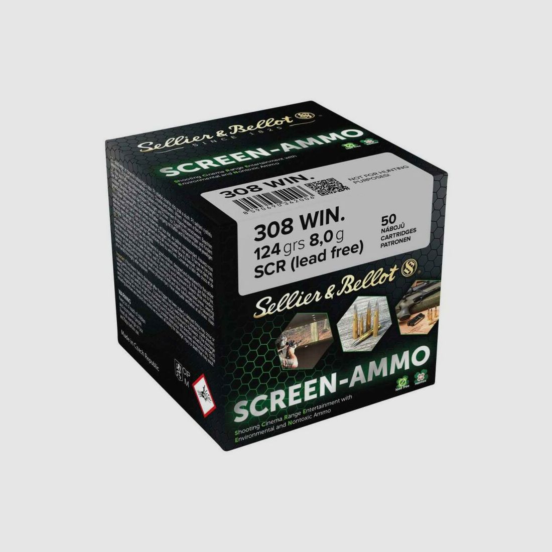 Sellier & Bellot .308 Win. Screen-Ammo SCR Zink 8,0g/124grs.