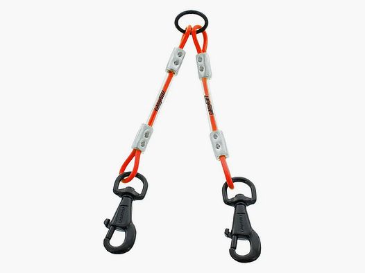Runder Adapter HUNTER - Metallkabel - 2 Karabiner Canihunt