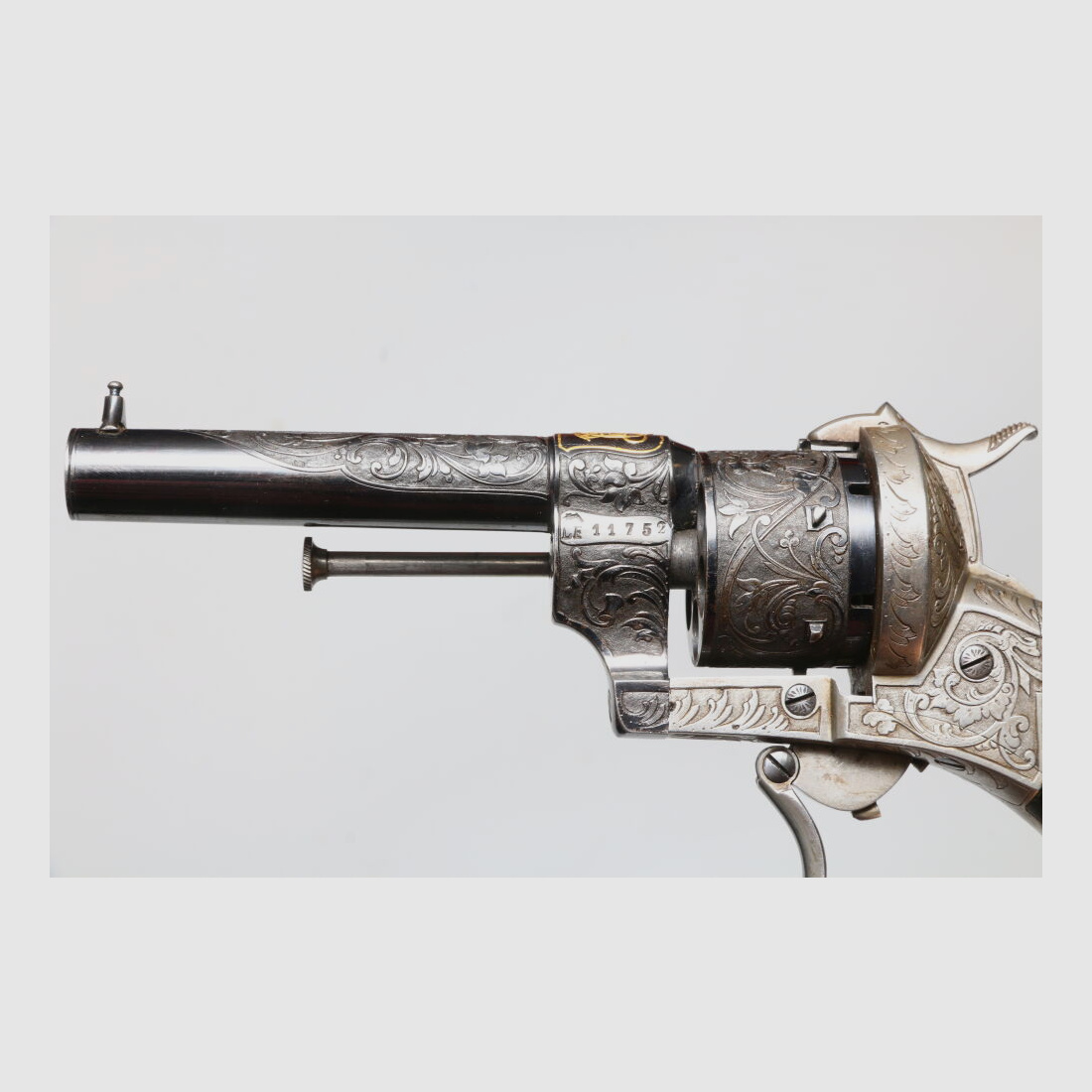 Lefaucheux Revolver Rarität mit passender Schatulle Vollgravur Stiftfeuer