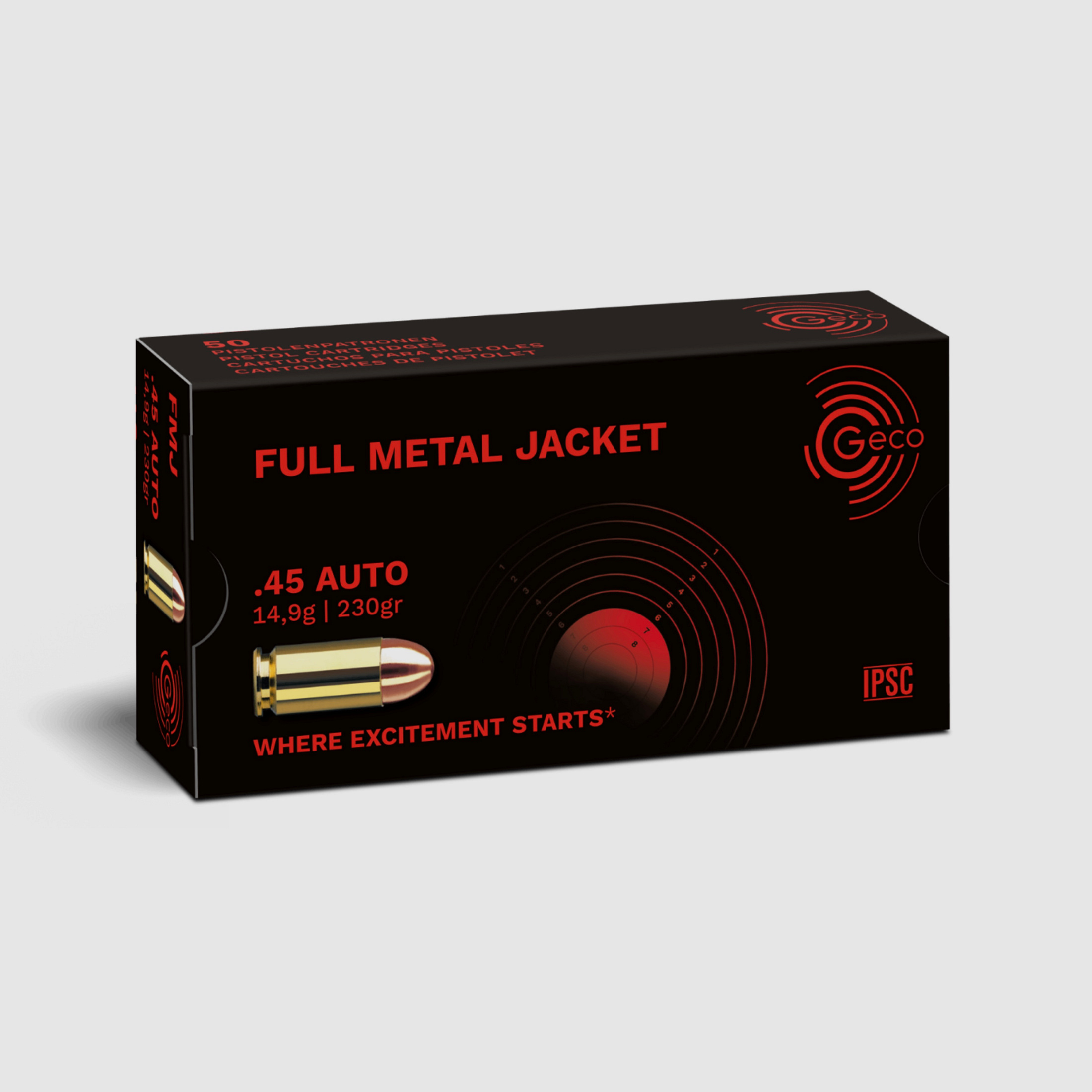 Geco 2317714 .45 ACP Vollmantel 14,9g 230grs. Kurzwaffenmunition