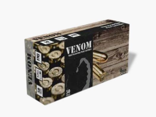 AMUNICJA VENOM 9x19 FMJ 124gr 8,0g - 50 SZTUK
