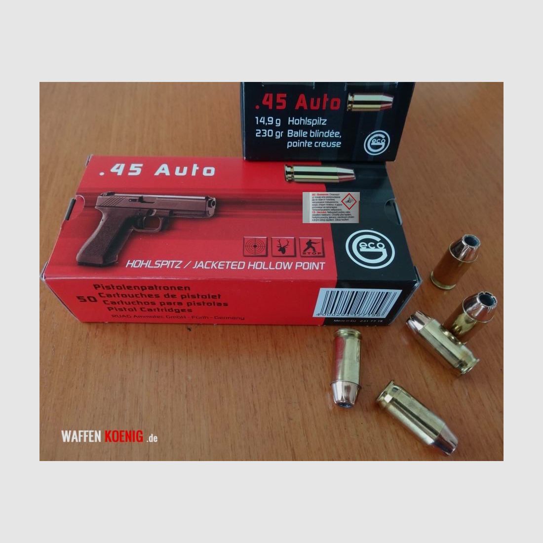 GECO GECO Patronen 45 ACP 14,9g Hohlspitz, Bild 1 von 2