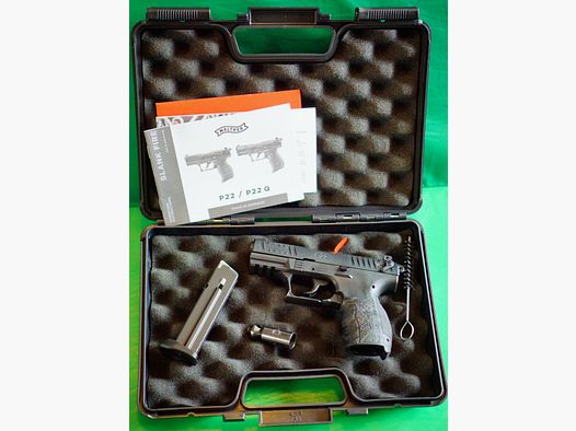 Walther P22Q blank firing pistol 9mm P.A.K. black (PTB 778) - like new!