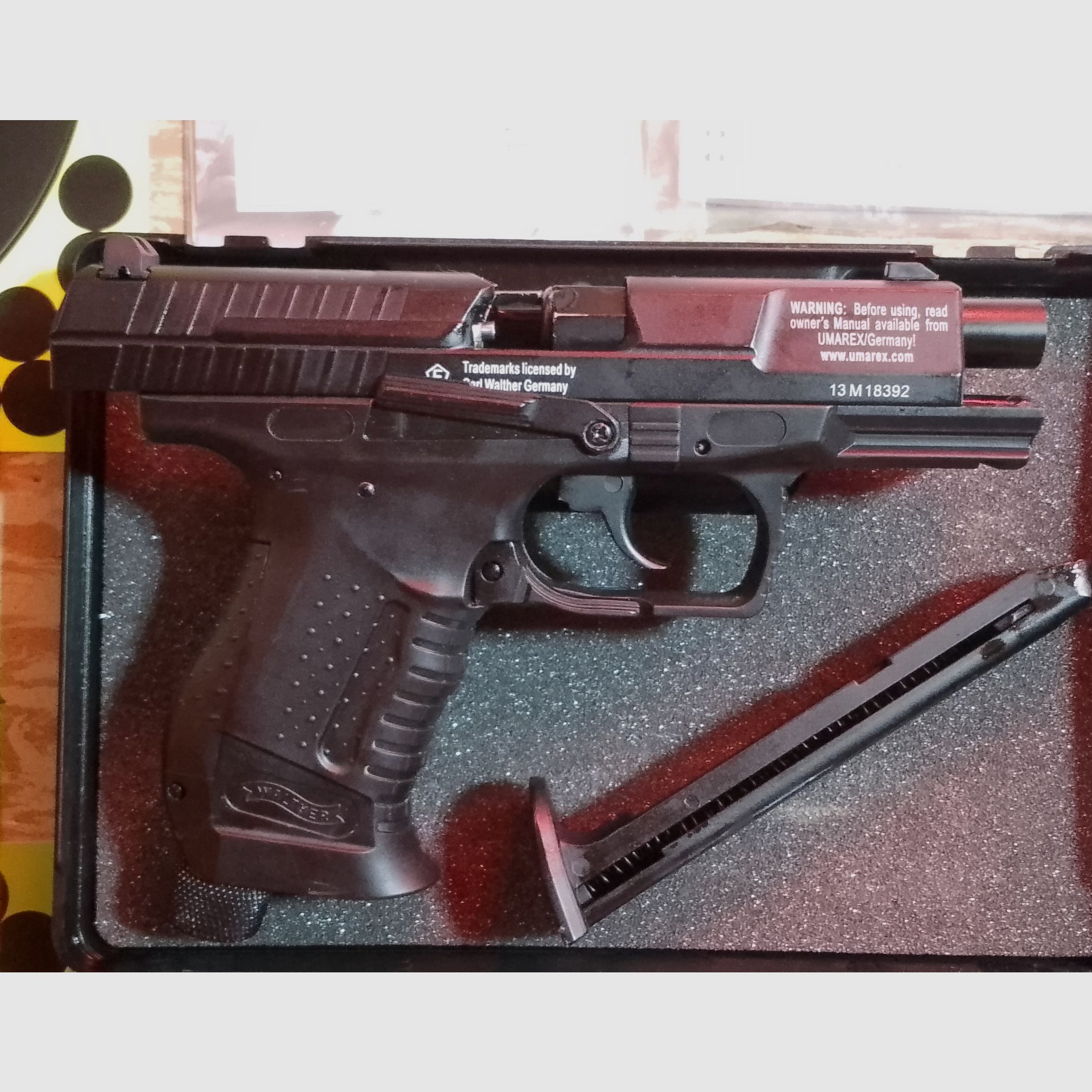 Walther P99 RAM mit Zubehör Laser Koffer Zielscheiben  Rubberballs Polyballs Set 