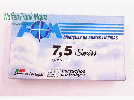 FOM, Portogallo 11g palla intera 7,5x55 svizzero