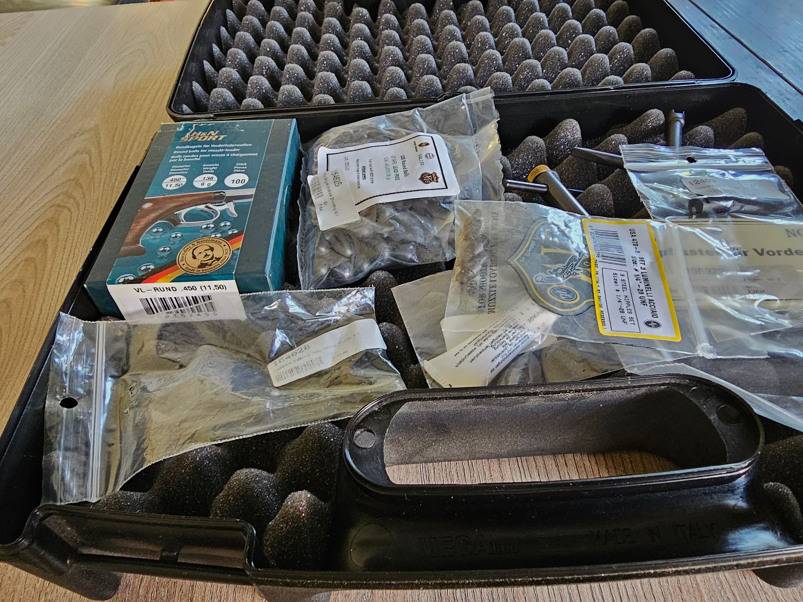 Gun case with a lot of accessories