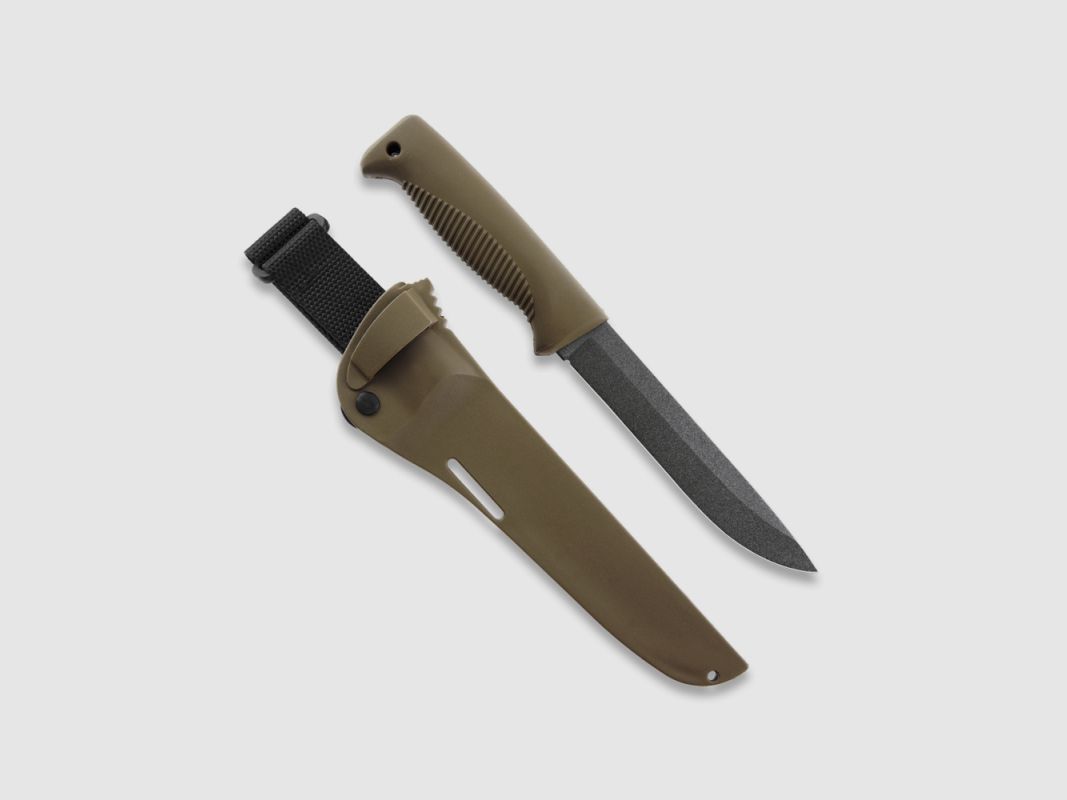 Peltonen Knives M95 Ranger Puukko Sissipuukko FJP120 PTFE Beschichtung Kunststoffscheide braun FDE