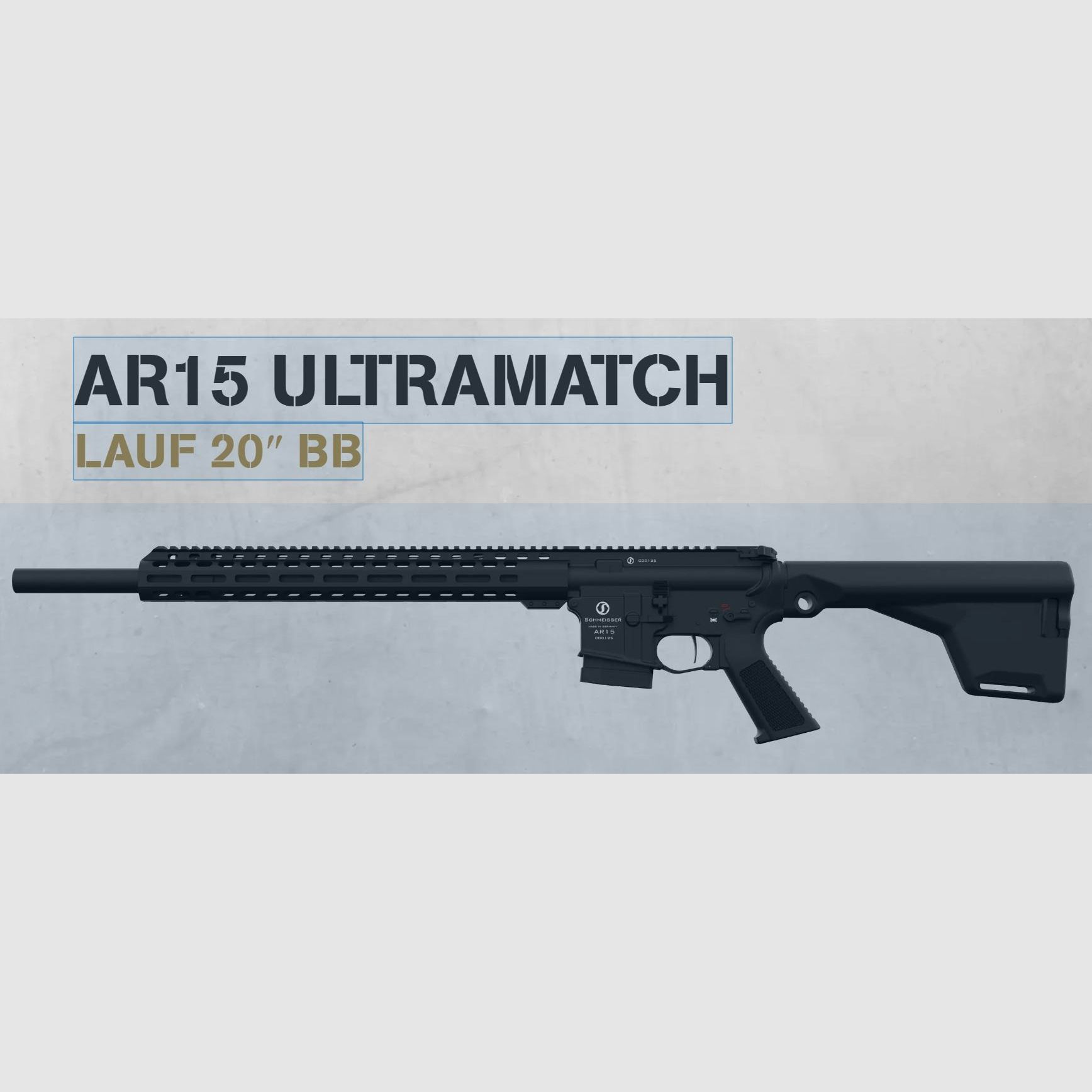Schmeisser AR-15 Mod. ULTRAMATCH,  20 Zoll Bull Barrel Lauf brüniert, M-LOK Handschutz (Freischwinger), Bild 1 von 4
