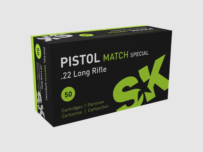 SK Pistol Match Spezial .22 LR 40GR LRN 50 Patronen