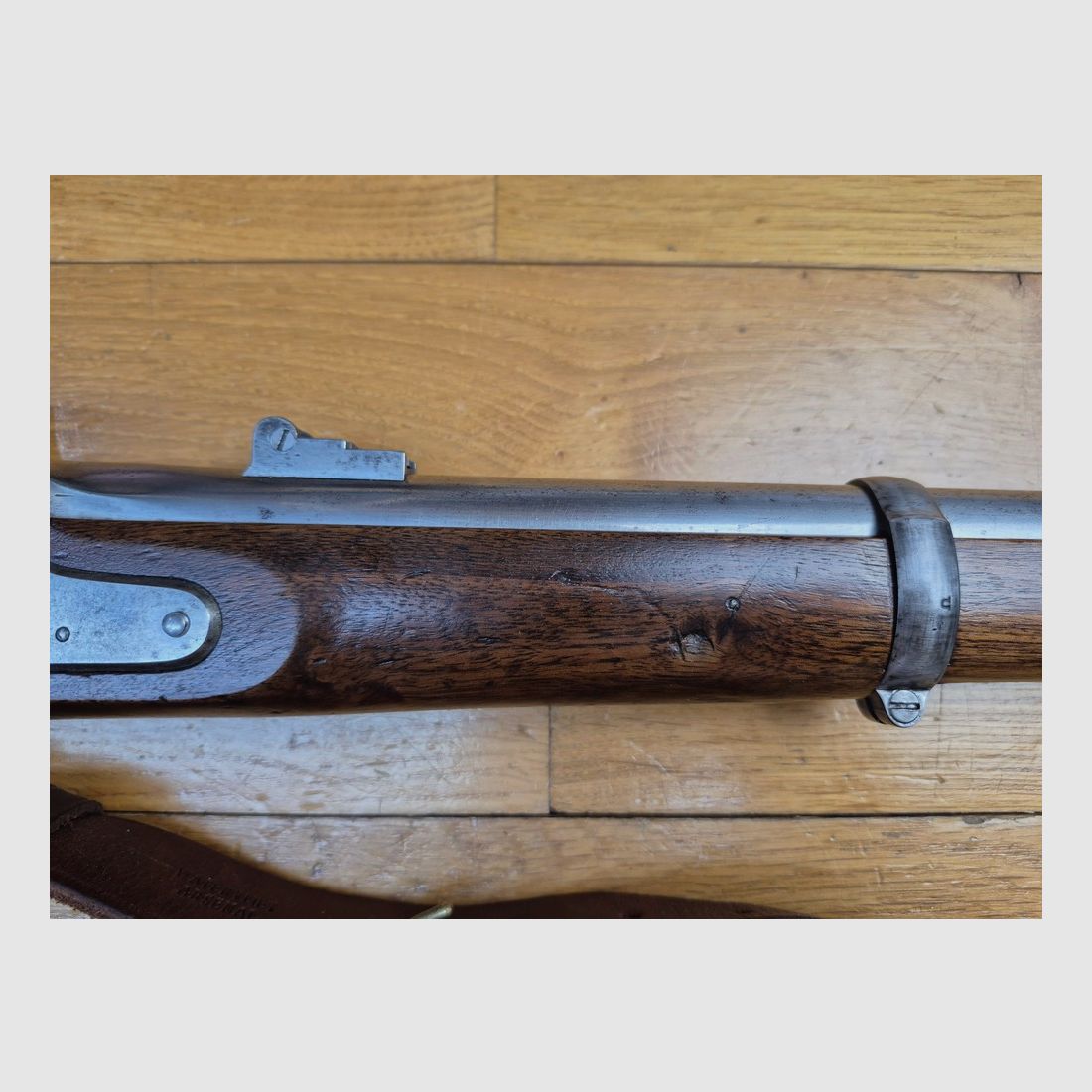Seltenes Springfield 1861 Gewehr von Cadet – Colt Hartford 1862 – Kal. .58 mit gezogener Lauf für Minié-Geschoss – Mechanik, Markierungen und Lauf mehr als ausgezeichnet – Gewehrriemen – Hervorragend! TBE++, Bild 6 von 32