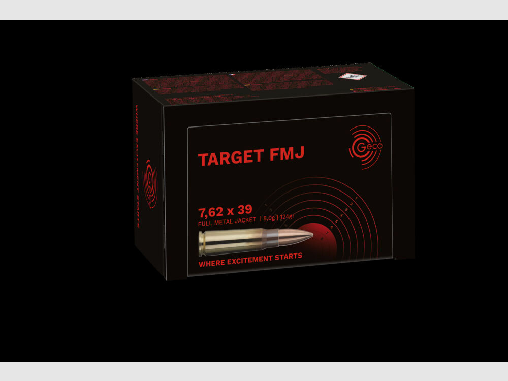 Geco 124grs FMJ Target 50STK 7.62x39