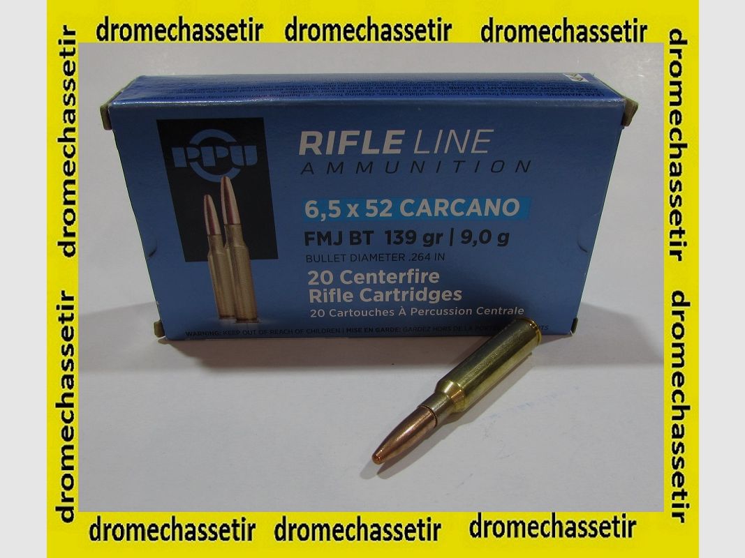 Doos van 20 patronen Partizan kaliber 6.5×52 Carcano 139 grains FMJ BT