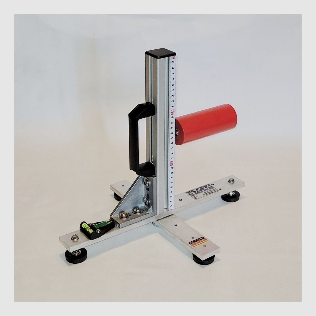 KGF Auflagestativ - Auflageständer Alu X-300-Pro mit Buchenholz-Auflage, klappbar, Waage, Griff und Maßband
