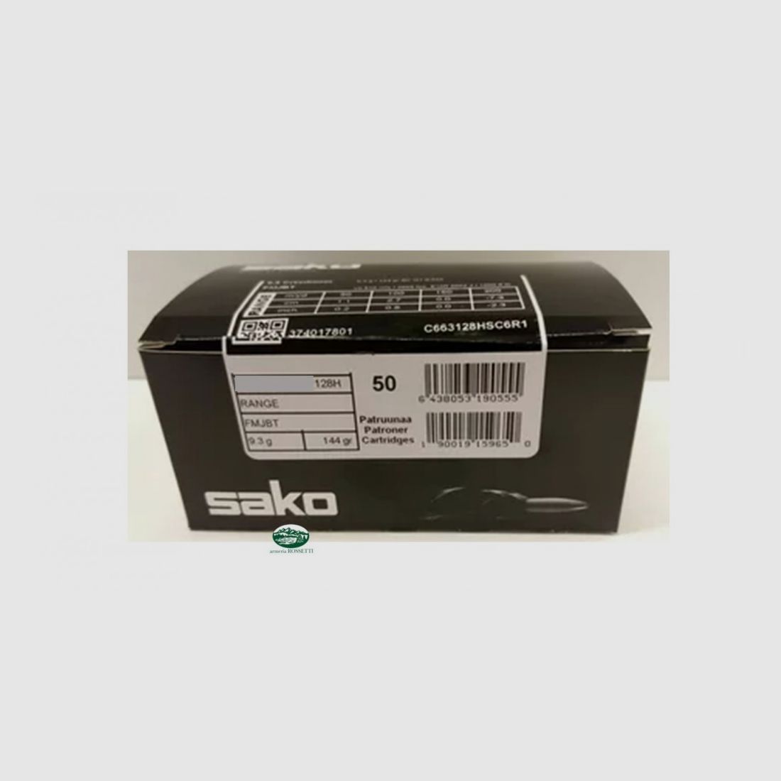 SAKO Munition Kal. 6,5X55 SE 144 gr. FMJBT Range 128H
