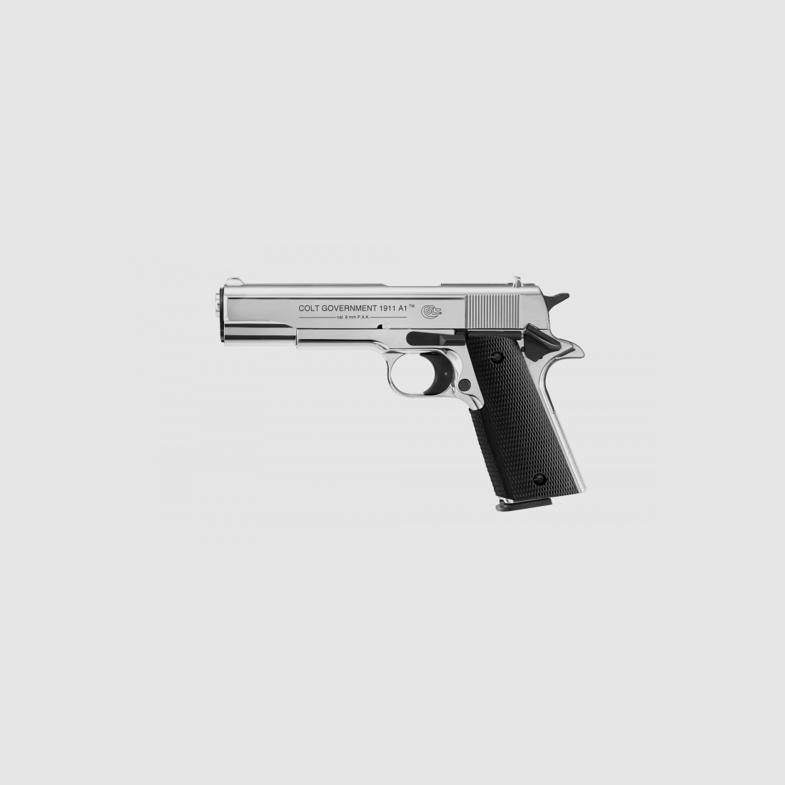 Colt Government 1911 A1 9mm P.A.K., polished chrome