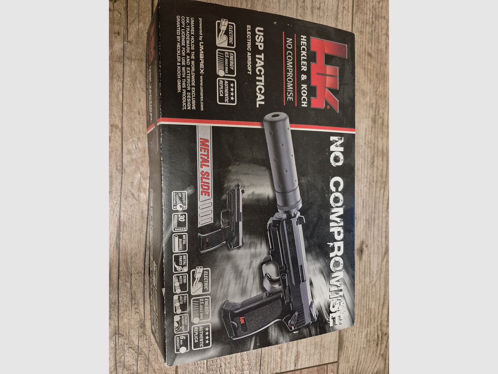 Heckler & Koch USP Tactical elektryczny, automatyczny, tłumik dźwięku
