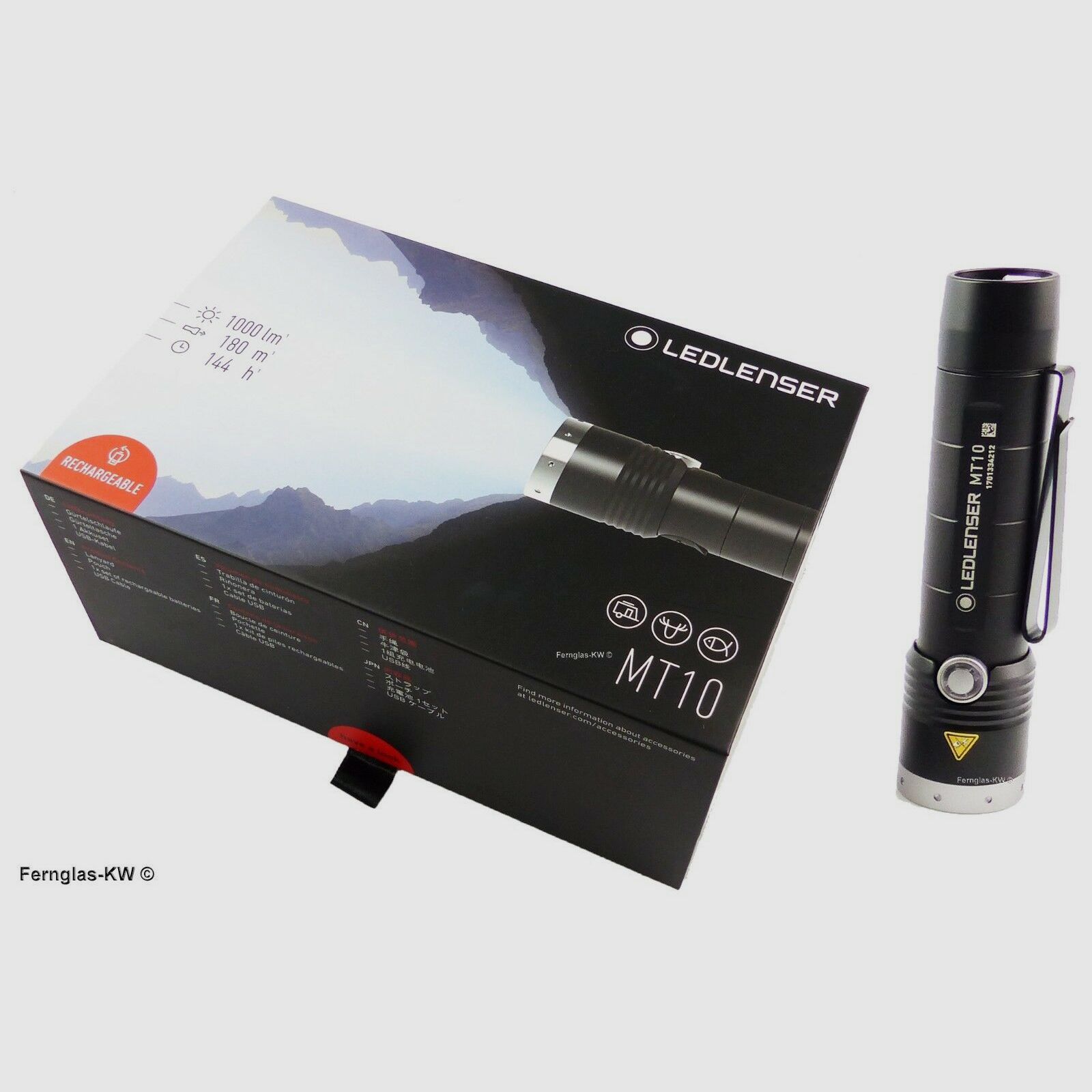 Ledlenser 500843 Boîte cadeau lampe de poche LED rechargeable MT10 puissance lumineuse 1000 lumens