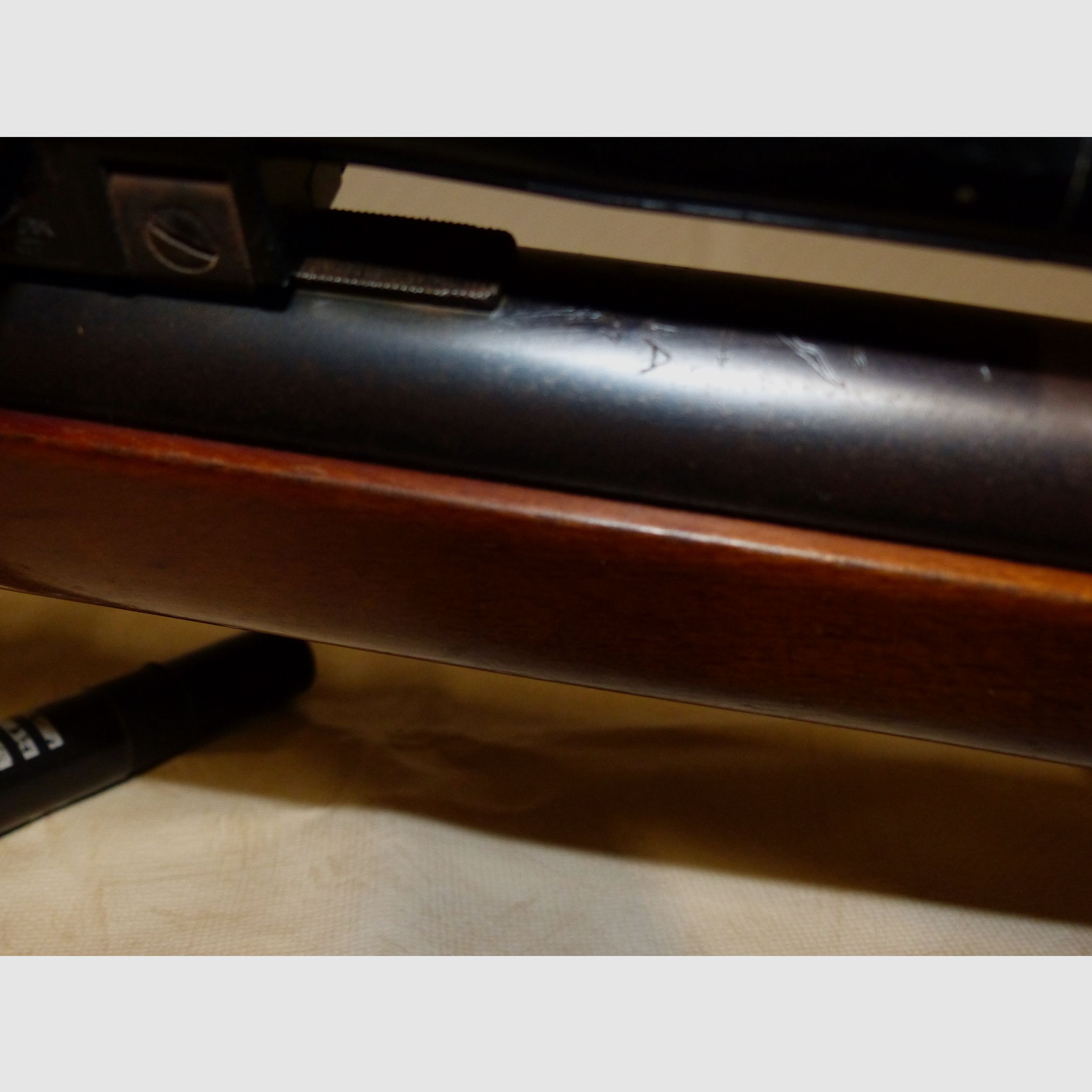 Carabina de aire comprimido Diana Mod. 27 oh. F, con mira telescópica Stable 2,2x retículo cruzado 1970 vintage