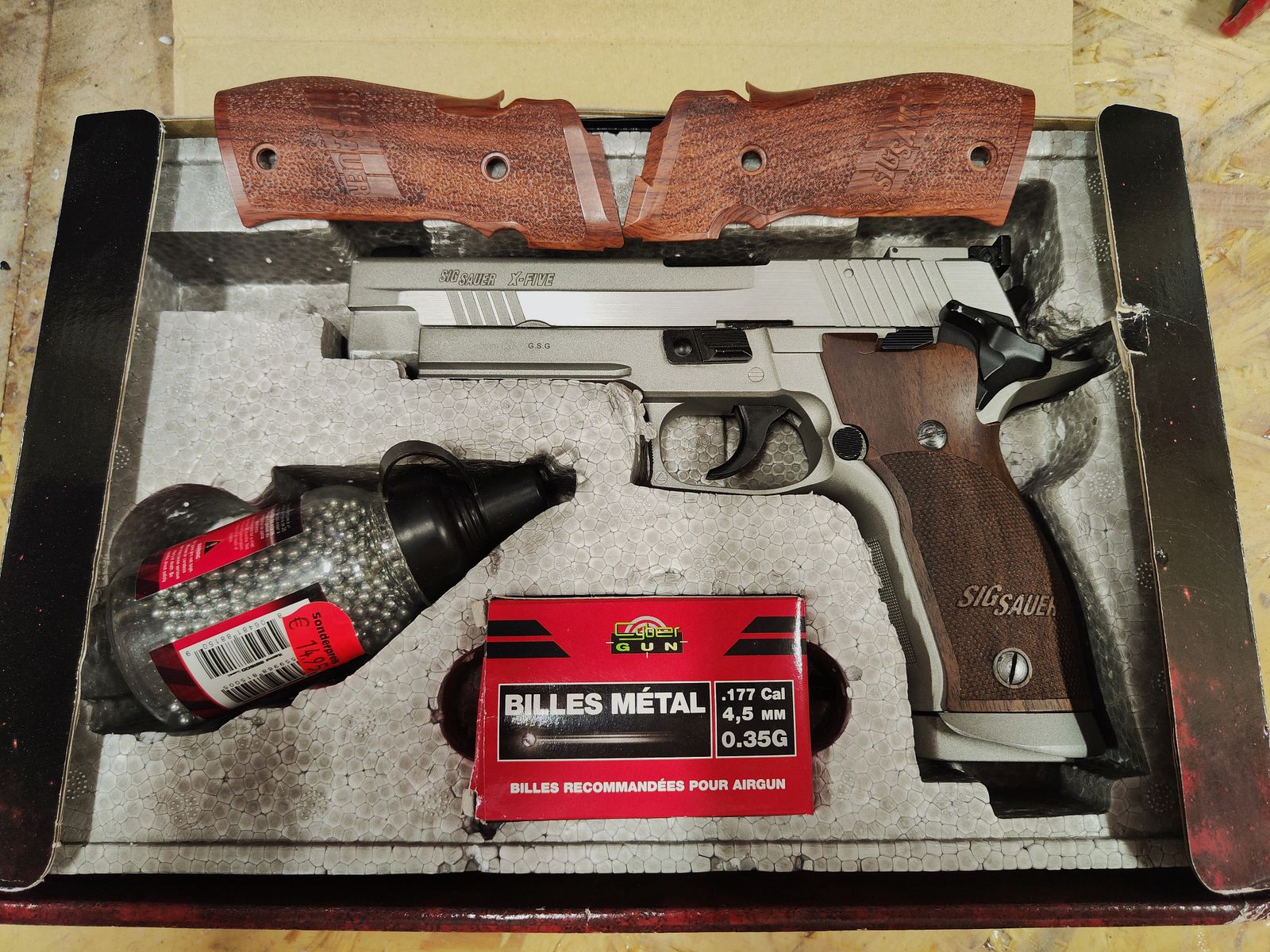 Sig Sauer P226 X-Five acciaio 4,5mm BB CO2 legno vero