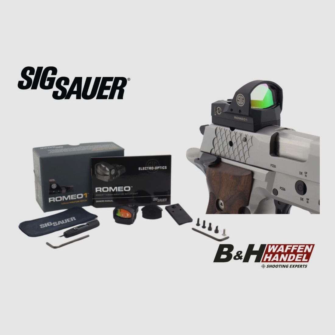 Sig Sauer ROMEO 1 mit Adapter für P226 / P220 X-Serie (dt. Produktion) X-Short | X-Five | X-Six