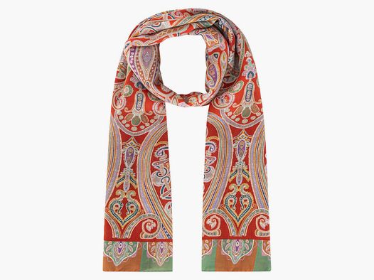 Scarf in rich orange color on pure silk twill