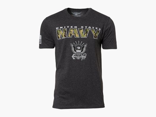 7.62 Design 7.62 Design T-Shirt USN Camo Text heather black